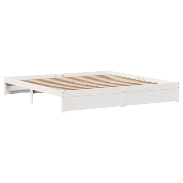 sengeramme uden madras 180x200 cm massivt fyrretræ hvid