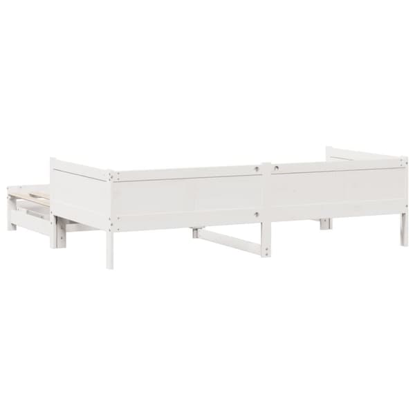 daybed med udtræk og skuffer uden madras 80x200 cm hvid