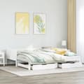 Miniatyrbillede 1 af 10: daybed med udtræk og skuffer uden madras 80x200 cm hvid
