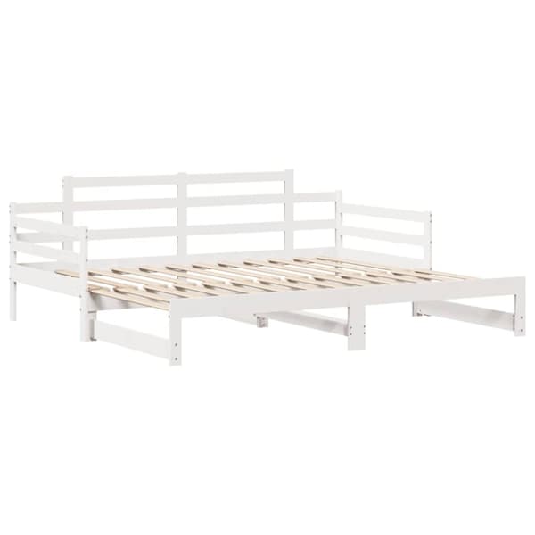 daybed med udtræk og skuffer uden madras 90x190 cm hvid