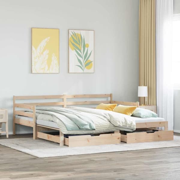 Vuodesohva rullilla ja laatikoilla ei patjaa 80x200 cm
