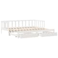 Miniatyrbillede 3 af 10: daybed med udtræk og skuffer uden madras 90x200 cm hvid