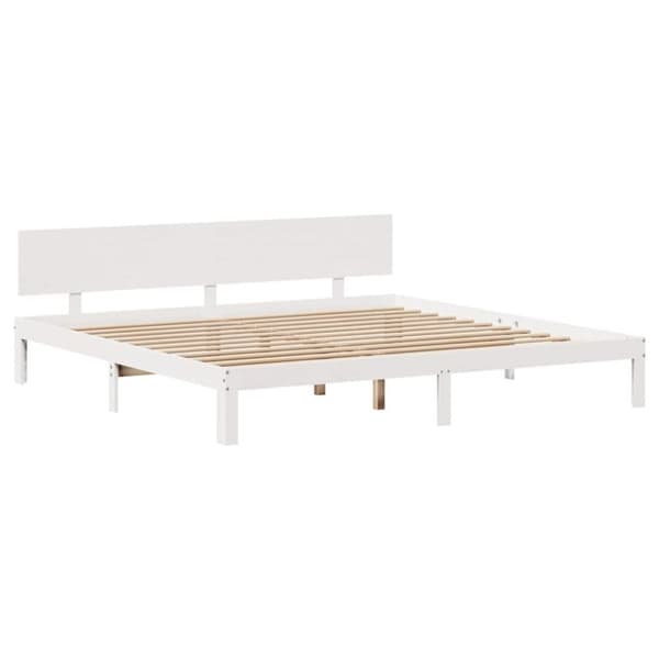 sengeramme med skuffer 180x200 cm massivt fyrretræ hvid