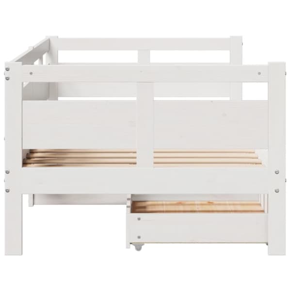 daybed med skuffer 90x190 cm massivt fyrretræ hvid