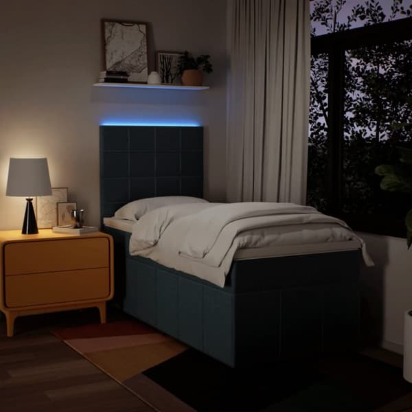 kontinentalseng med madras 100x200 cm stof blå