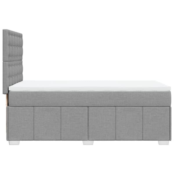 Ramsäng med madrass ljusgrå 100x200 cm tyg