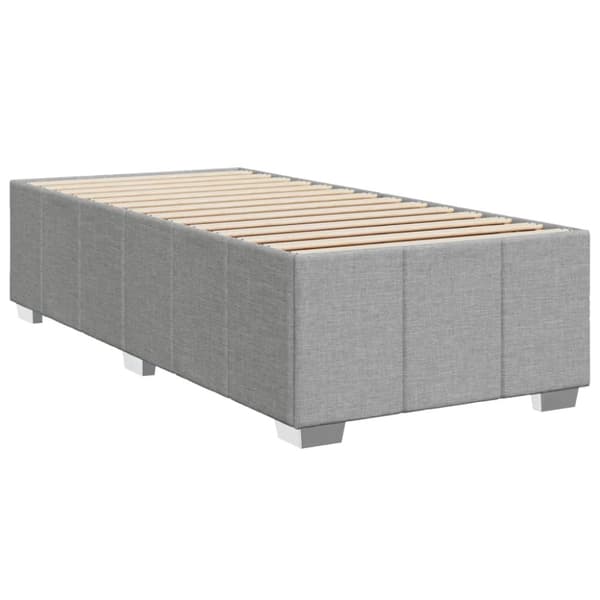 Ramsäng med madrass ljusgrå 100x200 cm tyg