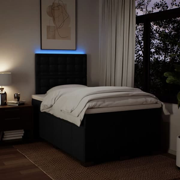 kontinentalseng med madras 120x190 cm stof sort