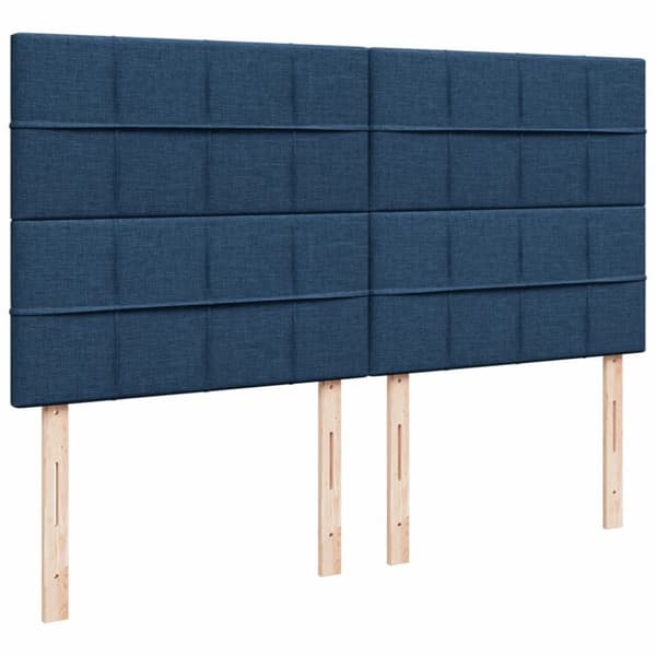 kontinentalseng med madras 200x200 cm stof blå