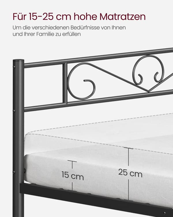 Seng 90 × 190 cm - Metal enkeltseng - Let at montere