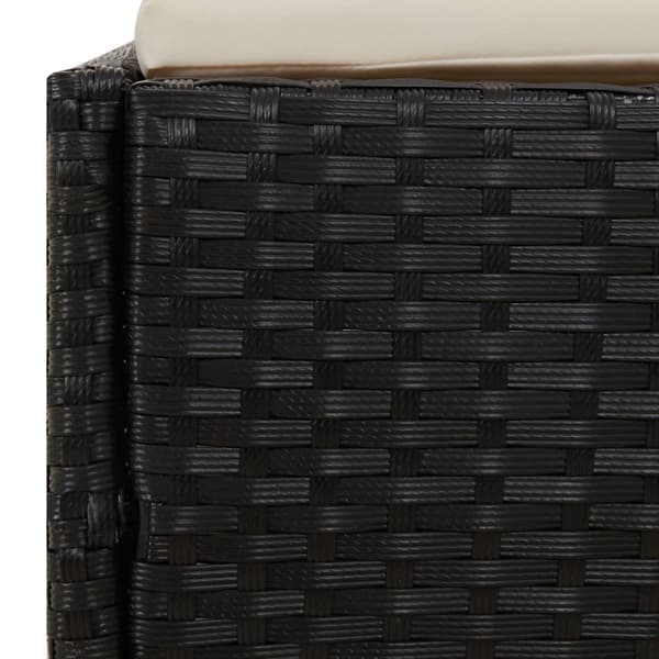 Solsäng med hopfällbart tak svart 200x114x128 cm konstrotting