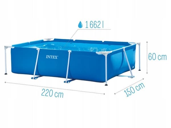 Pool 220 x 150 x 60 Rektangulær med struktur #28270