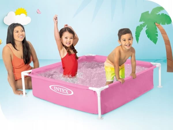Uima-allas 122 x 122 x 30 Mini Frame rakenteella #57172 pinkki
