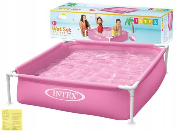 Uima-allas 122 x 122 x 30 Mini Frame rakenteella #57172 pinkki