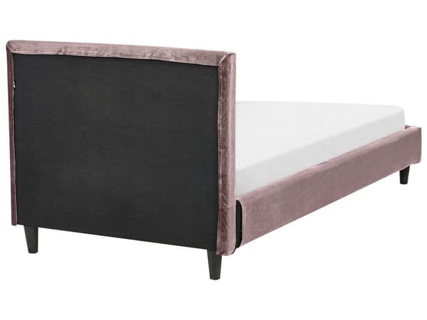 Fløjlsseng 90 x 200 cm pink FITOU Lumarko!
