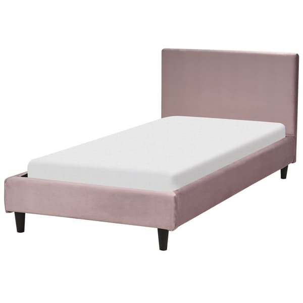 Fløjlsseng 90 x 200 cm pink FITOU Lumarko!