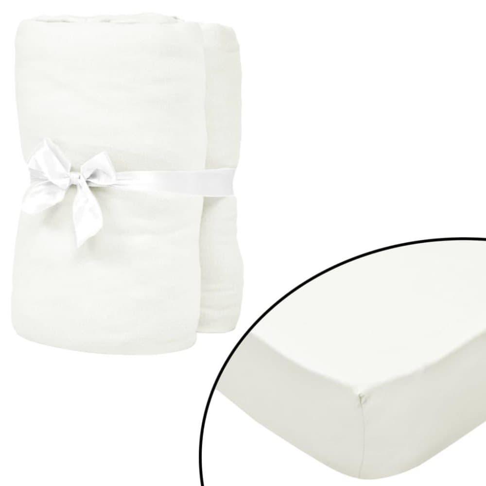 vidaXL Formsydde laken for barneseng 4 stk bomull 40x80 cm offwhite