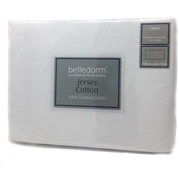 Belledorm Jersey Cotton Contour Pillowcase (Pair) White L