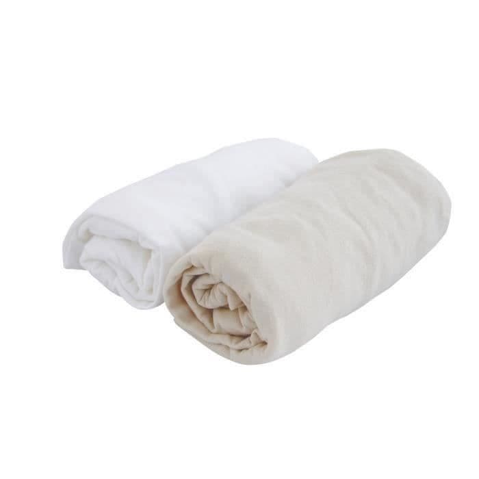 DOUX NID Set med 2 inbyggda lakan Vit / gul 60x120 cm