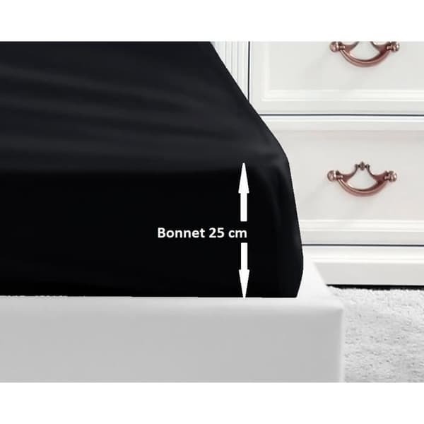LOVELY HOME Monterat ark 100% bomull 180x200x25 cm - Svart