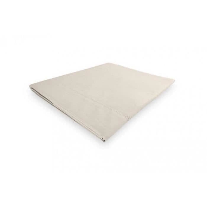 SOLEIL d'OCRE Camille flad ark - Percale bomuld - 260 x 300 - Ecru