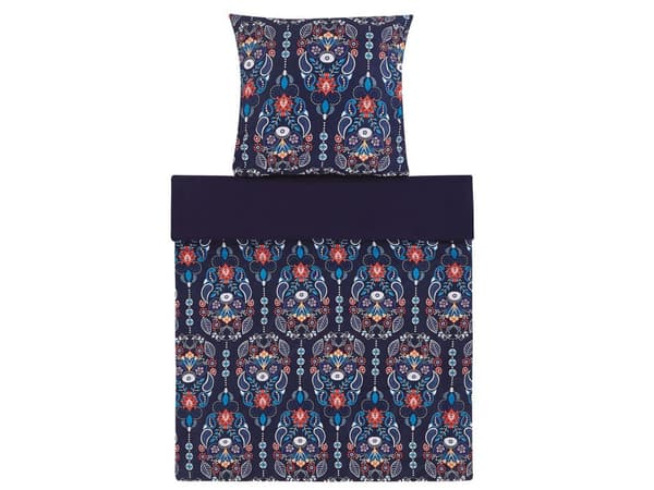 Sengetøj 135x200 cm Blå Satin Bomuld Solid Mønster Dynebetræk Pudebetræk Moderne Stil
