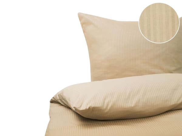 Sängkläder Beige Satin Bomull 220 x 240 cm Solid Mönster Påslakan Örngott Modernt