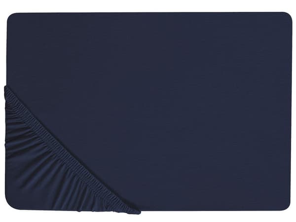 Muotoonommeltu aluslakana tummansininen 160 x 200 cm puuvillaa