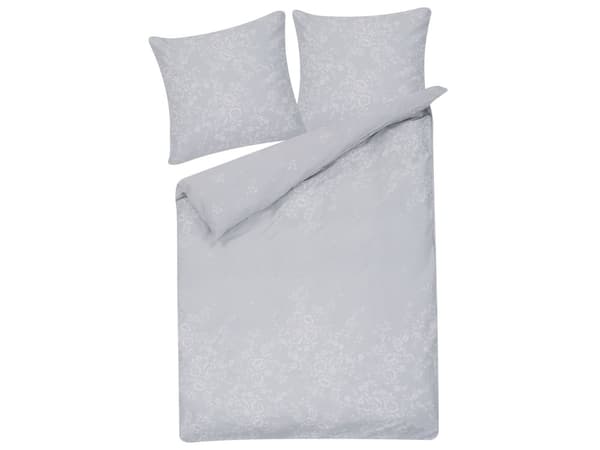 Sengetøj Grå Hvid Bomuld Satin 155 x 200 cm Dekorativ Blomstret Dynebetræk Pudebetræk Moderne Sengelinned til Soveværelse Kvalitet Sengesæt