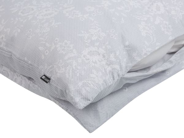 Sengetøj Grå Hvid Bomuld Satin 155 x 200 cm Dekorativ Blomstret Dynebetræk Pudebetræk Moderne Sengelinned til Soveværelse Kvalitet Sengesæt