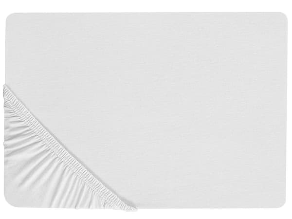 Dra-på-lakan Vit Bomull 140 x 200 cm Solid Mönster Klassisk Elastisk