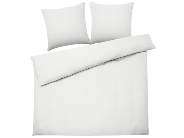 Sängkläder Vit Satin Bomull 240 x 220 cm Solid Mönster Påslakan Örngott Modernt