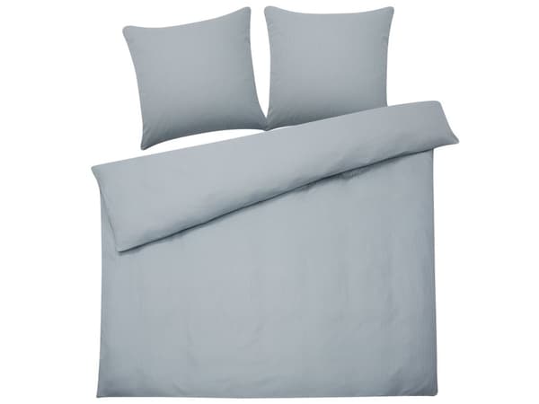 Sängkläder Grå Satin Bomull 200 x 220 cm Solid Mönster Påslakan Örngott Modernt