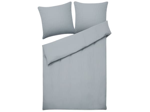 Sängkläder Grå Satin Bomull 155 x 220 cm Solid Mönster Påslakan Örngott Modernt