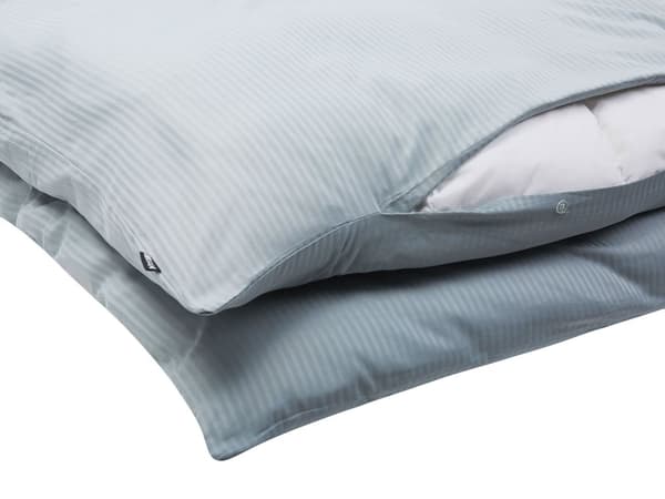 Sängkläder Grå Satin Bomull 155 x 220 cm Solid Mönster Påslakan Örngott Modernt