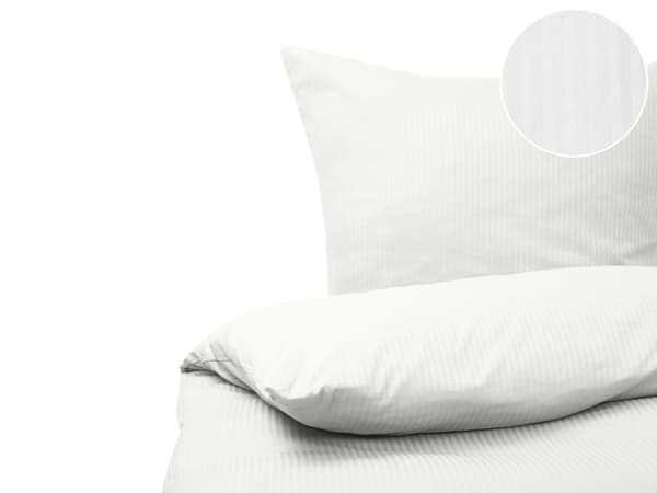 Sängkläder Vit Satin Bomull 155 x 220 cm Solid Mönster Påslakan Örngott Modernt