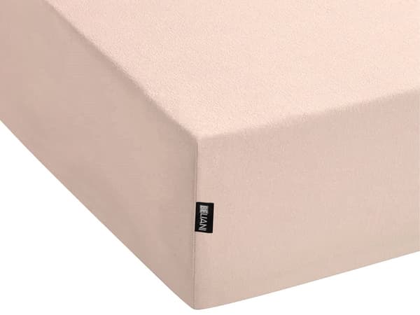 Dra-på-lakan Beige Bomull 160 x 200 cm Solid Mönster Klassisk Elastisk