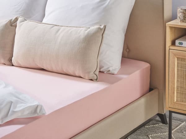 Dra-på-lakan Rosa Bomull 200 x 200 cm Solid Mönster Klassisk Elastisk