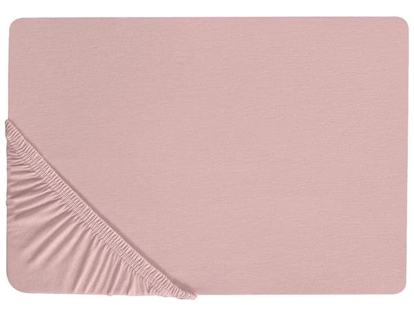 Dra-på-lakan Rosa Bomull 180 x 200 cm Solid Mönster Klassisk Elastisk