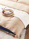 Miniatyrbild 4 av 10: Sängkläder Beige Satin Bomull 200 x 220 cm Solid Mönster Påslakan Örngott Modernt