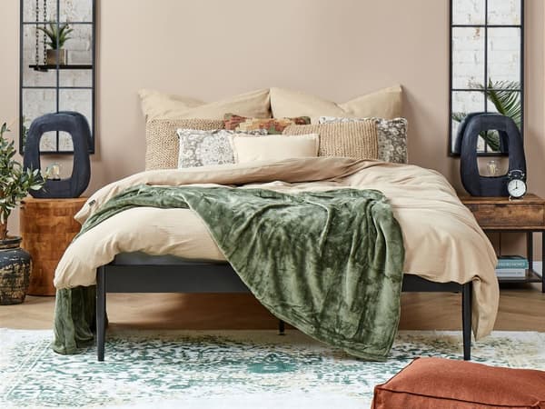 Sängkläder Beige Satin Bomull 200 x 220 cm Solid Mönster Påslakan Örngott Modernt