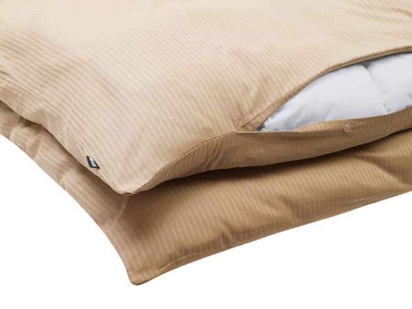 Sängkläder Beige Satin Bomull 200 x 220 cm Solid Mönster Påslakan Örngott Modernt