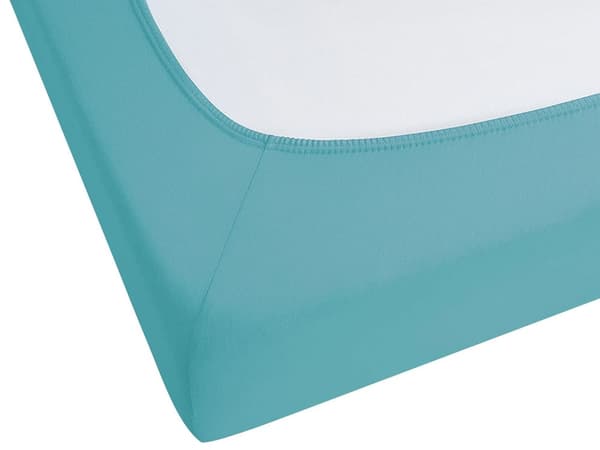 Dra-på-lakan Turkos Bomull 200 x 200 cm Solid Mönster Klassisk Elastisk