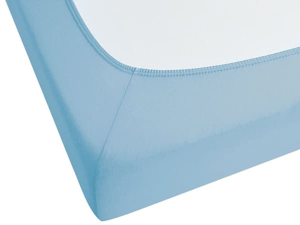 Dra-på-lakan Ljusblå Bomull 200 x 200 cm Solid Mönster Klassisk Elastisk