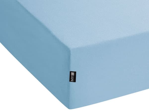 Dra-på-lakan Ljusblå Bomull 180 x 200 cm Solid Mönster Klassisk Elastisk