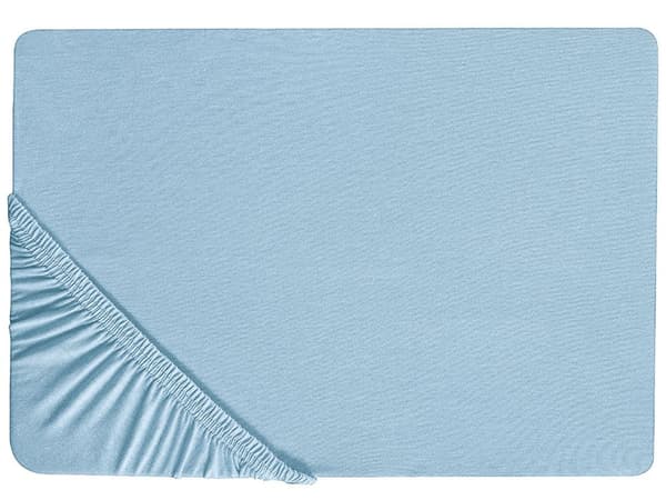 Dra-på-lakan Ljusblå Bomull 180 x 200 cm Solid Mönster Klassisk Elastisk