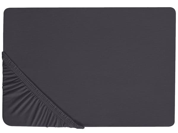 Dra-på-lakan Svart Bomull 180 x 200 cm Solid Mönster Klassisk Elastisk