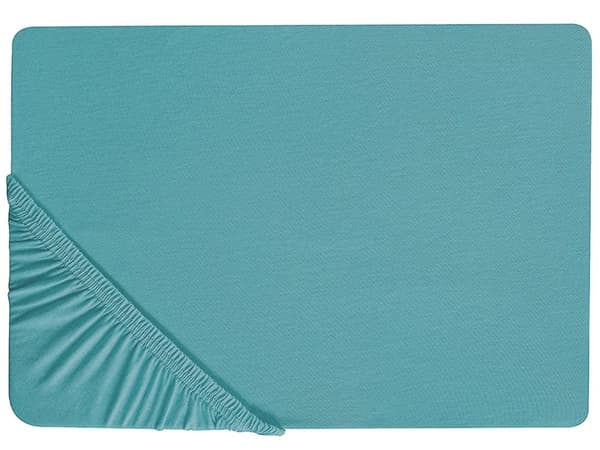Dra-på-lakan Turkos Bomull 90 x 200 cm Solid Mönster Klassisk Elastisk