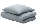 Miniatyrbillede 6 af 8: Sengetøj 135 x 200 cm Grå Satin Bomuld Solid Mønster Dynebetræk Pudebetræk Moderne Stil