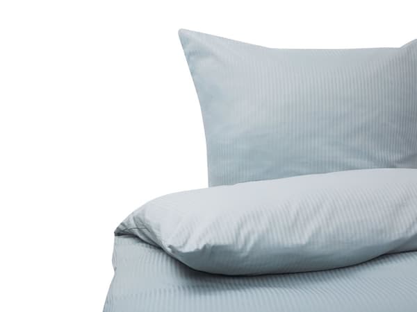 Sengetøj 155 x 220 cm Grå Satin Bomuld Solid Mønster Dynebetræk Pudebetræk Moderne Stil